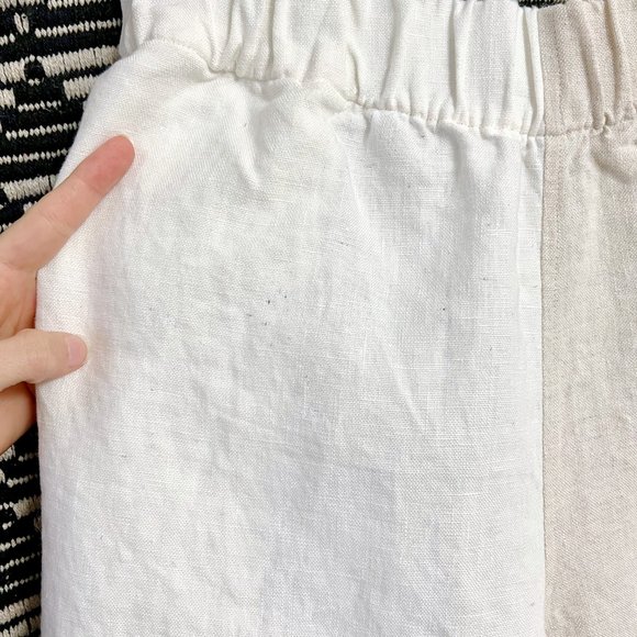 100% linen wide-leg/high-rise/elastic waist pants - Picture 7 of 16